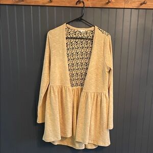 Yellow Open Front Cardigan